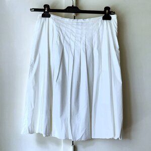 BCBGMaxAzria White Bubble Pleated A-line Fully Lined Knee Length Skirt sz 4 - S